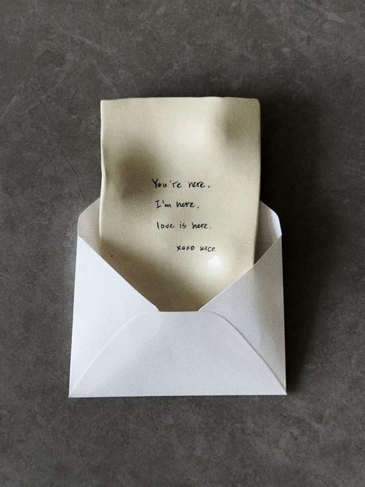 Handmade Ceramic Letter Tray, personalized Romantic Quote Jewelry Holder