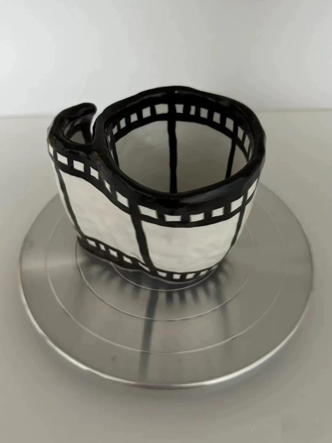 Film Strip Ceramic Mug: Retro Movie Reel Coffee Cup