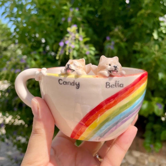 Custom Pet Portrait Mug  Handmade 3D Dog or Cat Ceramic Cup