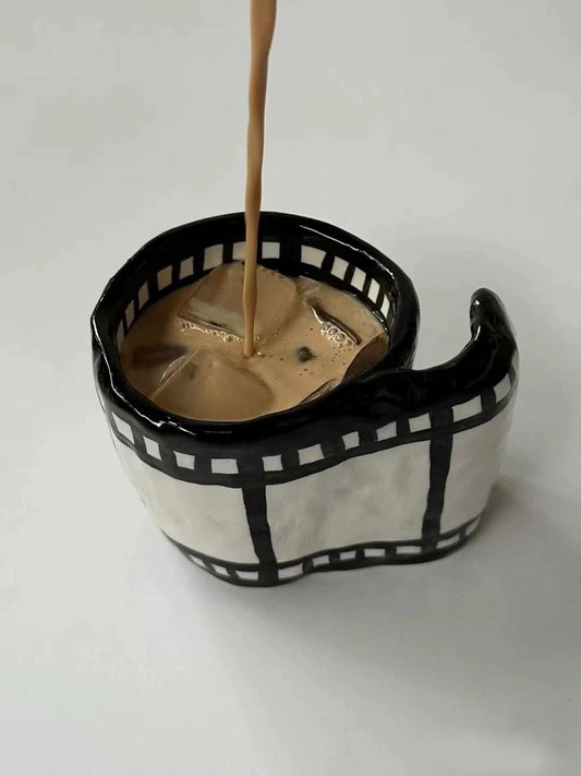Film Strip Ceramic Mug: Retro Movie Reel Coffee Cup