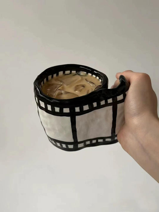 Film Strip Ceramic Mug: Retro Movie Reel Coffee Cup